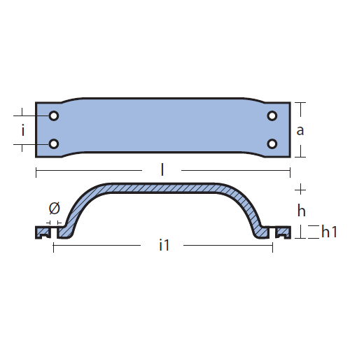 Anodo staffa a maniglia Yamaha 150-200 HP